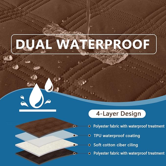 Waterproof Reversible Dog Blanket, Soft Couch Cover for Dogs Washable | Dual-Sided Waterproof Pet Bed Blanket, Resist Stains Spills & Pet Hair, Practical Furniture Protector For Pets, Size 52"x82"