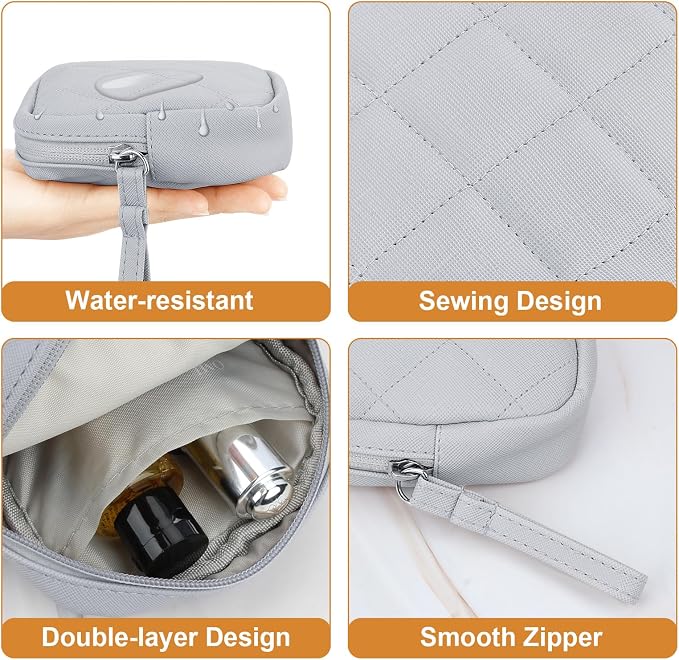 Likesing Sanitary Pad Storage Bag, Period Bags for Teen Girls, Portable Tampon Menstrual Cup Pouch Nursing Pad Holder Purse, Sanitary Pouch for Feminine Products, 1 Pack(Grey)