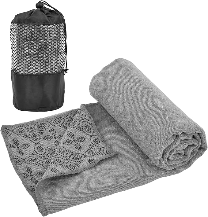 Yoga Towels, Non Slip Hot Yoga Mat Towel with Grip Dots,Super-Absorbent Soft Microfiber Yoga Blanket for Pilates, Fitness and Workout 72inch x 24inch