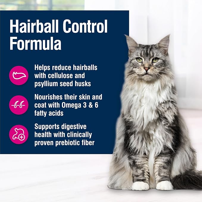 Blue Buffalo True Solutions Hairball Control Chicken Dry Cat Food, 11 lb | Adult Formula, Reduces Hairballs, Clinically Proven Prebiotic Fiber, Veterinarian Formulated