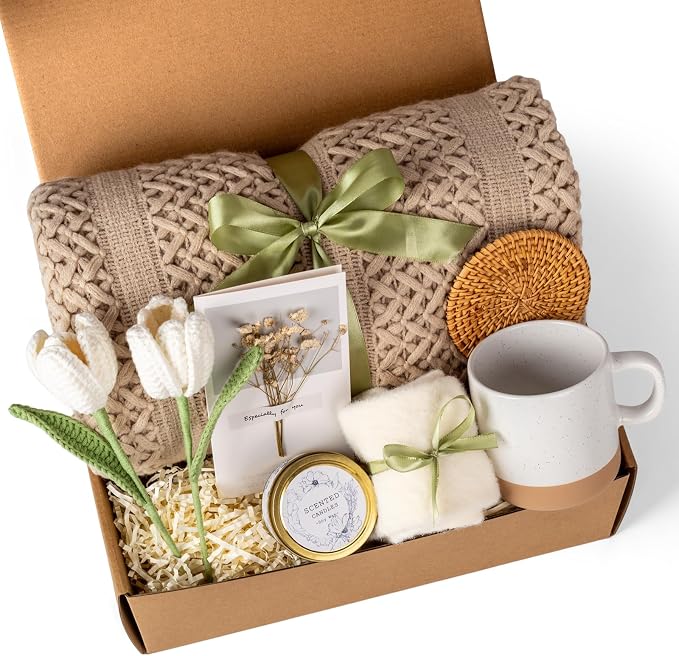 Gift Baskets for Women, Birthday Gifts for Women, Self Care Gift Baskets Care Package, Thank You, Get Well, Sympathy Inspirational Friendship Gifts for Mom, Grandma, Sister,Friends, Girls
