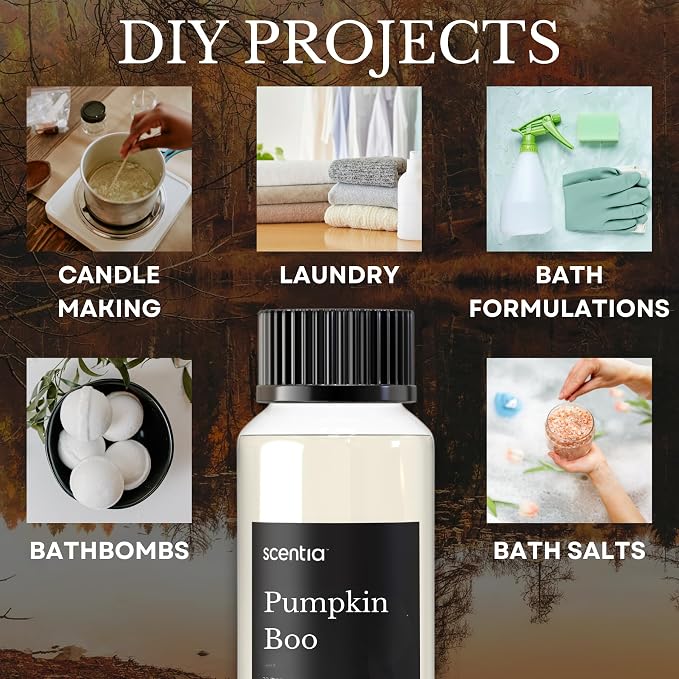 Scentia Pumpkin Boo Fragrance Oil for Diffusers – Pumpkin Spice Vanilla Home Fragrance Oil for Aromatherapy, Candle Making & DIY Projects – Warm Sweet Gourmand Scent Oil – 120 ml