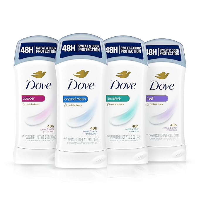 Dove Invisible Solid Antiperspirant Deodorant Stick 2 Count Original Clean, for Women, For All Day Underarm Sweat & Odor Protection 2.6 oz