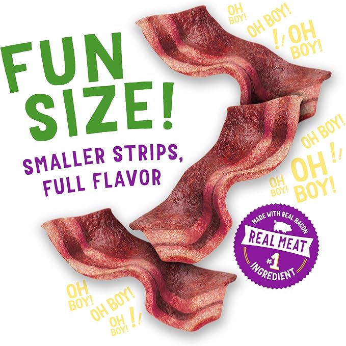 Purina Beggin' Fun Size Dog Treats, Original with Bacon, 25 oz Pouch | Big bacony flavor in a soft, easy-to-chew texture, with real meat as the first ingredient and no artificial flavors