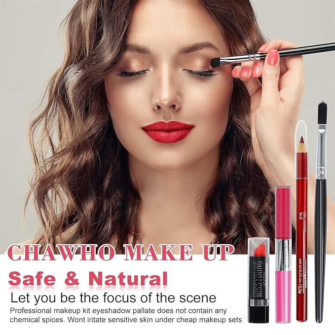 All-in-One Makeup Kit Gift Set Women Full Set Carry All Professional Make up Kit With Makeup Bag Lipgloss Lipstick Concealer Blush Foundation Face Powder Eyeshadow Palette Cosmetic Palette #2