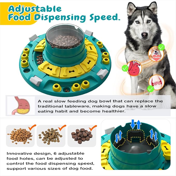 KADTC XL, 4 Levels Dog Puzzle Toy, Push-to-Release Treat Dispenser for Dogs