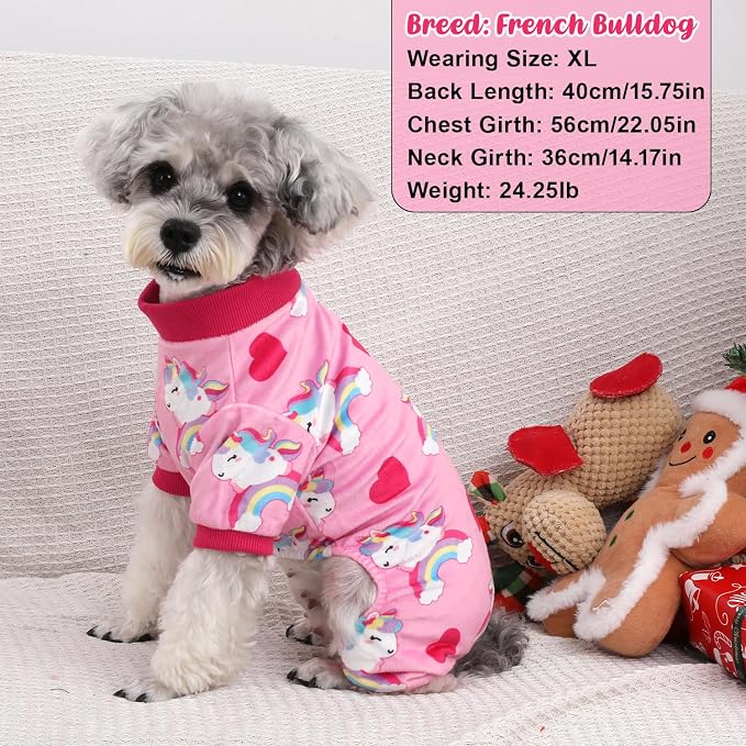 4 Pack Dog Pajamas Soft Lightweight Dog Recovery Suit Onesie Clothes for Small Medium Female Pet Boys Girls Dogs