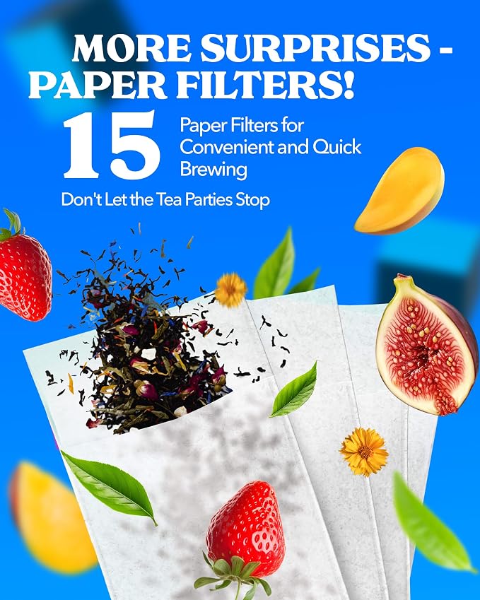LOVARE Love Blossom Loose Leaf Tea 80 g - Black tea blend, Made in Ukraine - Dry Fig, Mango, and Strawberry Pieces, Safflower Petals, Passion Fruit & Mango Flavors - Tea Lovers Gift Box with 15 Paper Filters (Love Blossom)