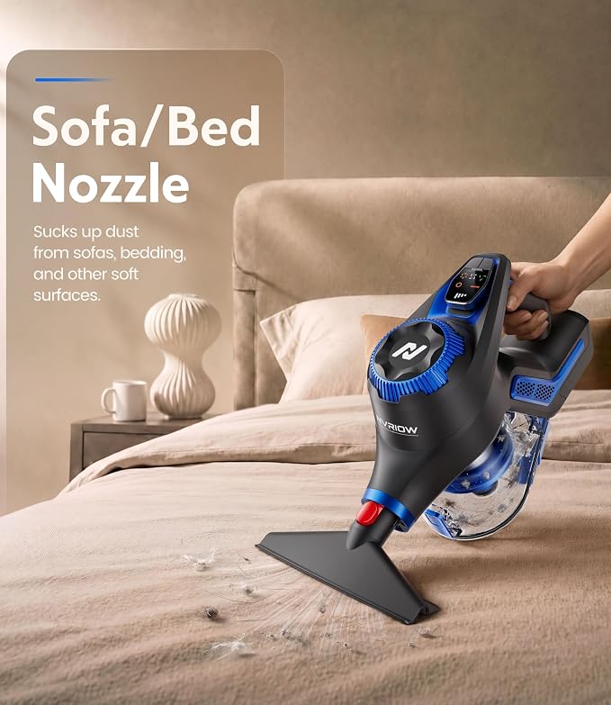 Cordless Vacuum Cleaner, 55Kpa Vacuum Cleaners for Home, Max 80mins Runtime Stick Vacuum with LED Display&1.5L Dust Cup, Rechargeable Lightweight Handheld Vacuum for Carpet/Hardwood Floor/Pet Hair/Car