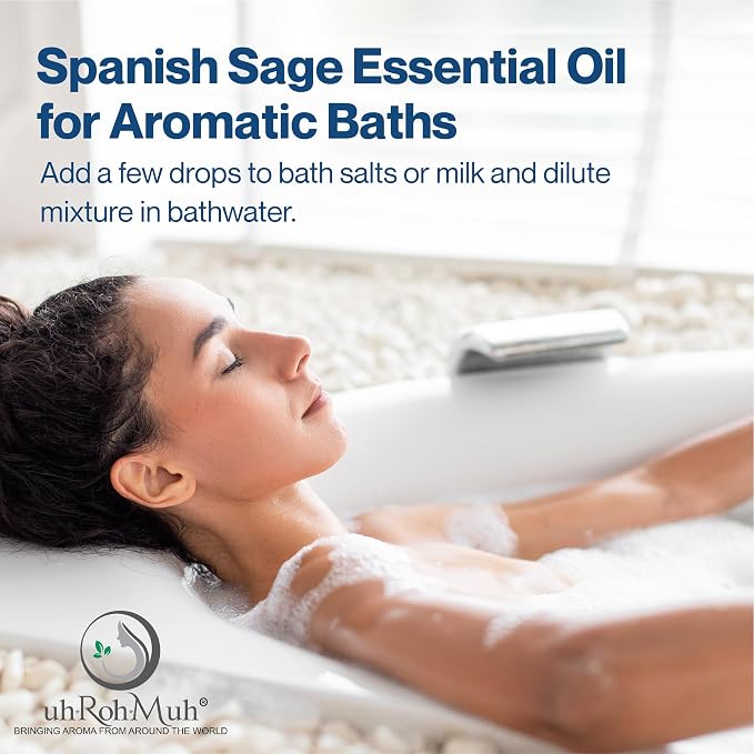 USDA Certified Organic Spanish Sage Essential Oil || Pure || Spain - 2oz w/Pipette