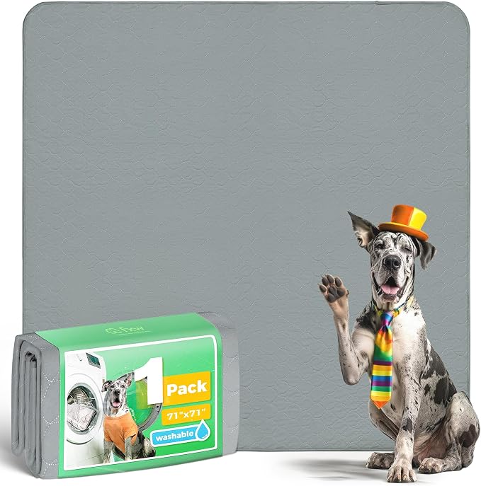 FXW Washable Pee Pads for Dogs, Super Absorbent, 71" Square, 1 Pack | Machine washable, Non-slip backing, Fits 32"H 8-Panel FXW Rollick/Homeplus Playpens