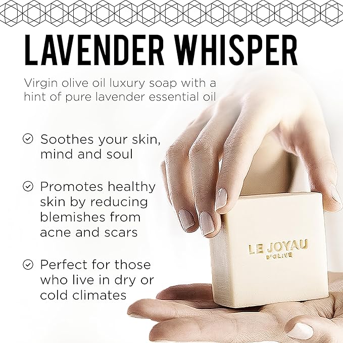 LJO Chemical-Free Soap | No Titanium Dioxide | No Artificial Perfumes | Handmade with Certified Essential Oils | All-Natural Lavender Soap Bar | Naturally Matured for 5 Months | Pack of 1