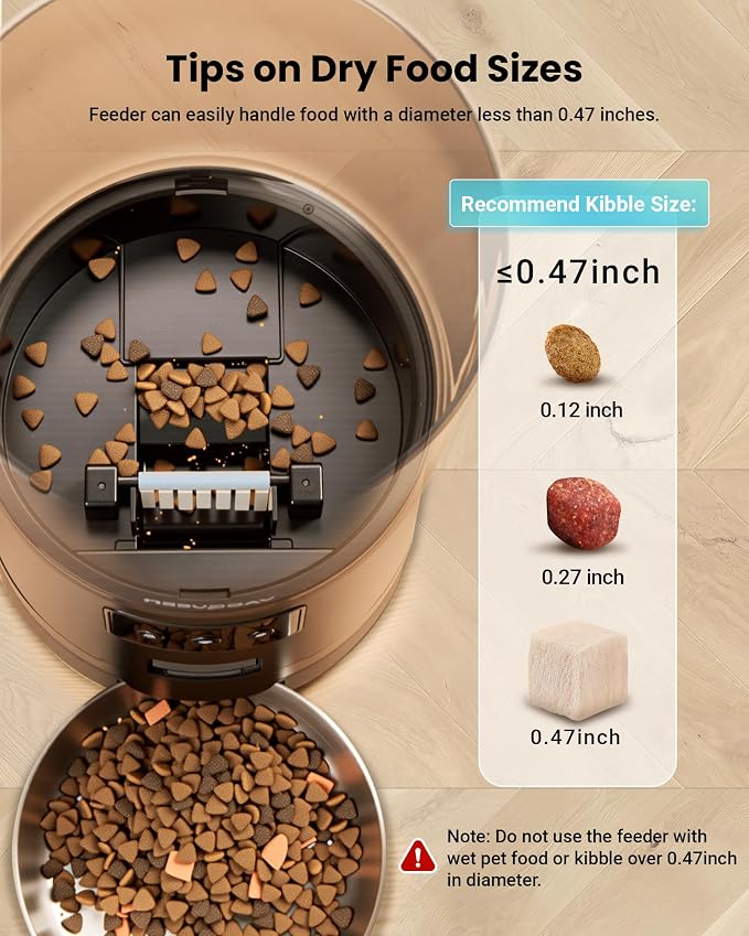 Automatic Cat Feeder for 3 Cats with WiFi Control, Anti-Jam System, 6L | Fresh-Keeping Cat Food Dispenser with Dual-Effect Desiccant System, 10S Voice Recorder for Cats and Small Dogs
