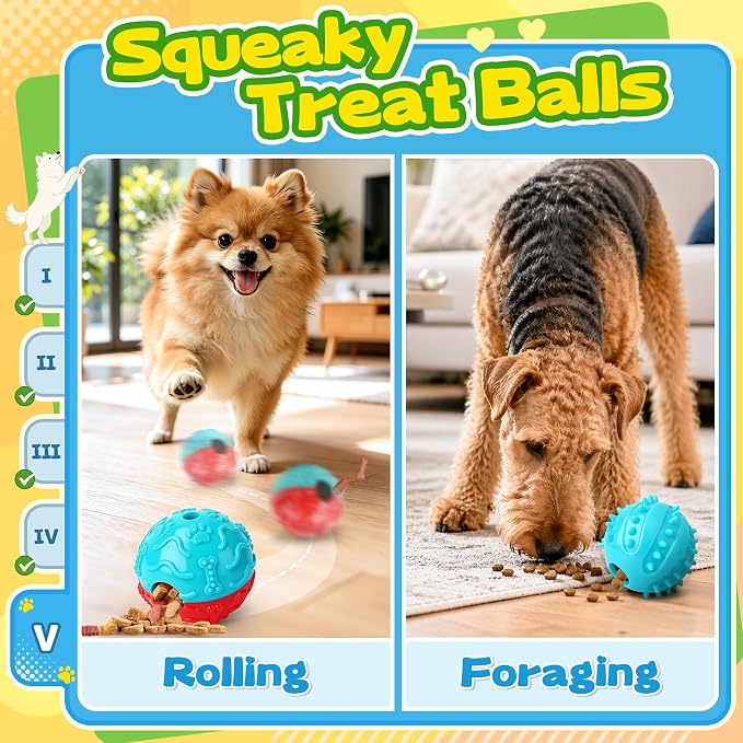 Forfon Upgraded Dog Enrichment Toy Set with Slow Feeder Bowl & Puzzle Toy | For All Breeds, Detachable Bowl Design, Replaceable Lick Mats, Mental Stimulation, Healthy Eating