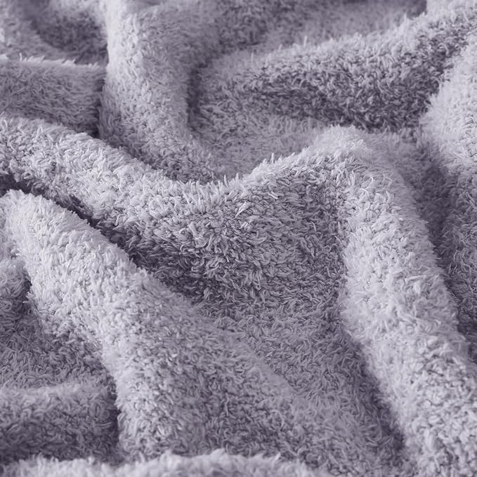 Knit Throw Blanket for Couch Purple - Super Soft Lightweight Plush Fuzzy Fluffy Cozy Blankets and Throws for Sofa Bed, 50 x 60 inches
