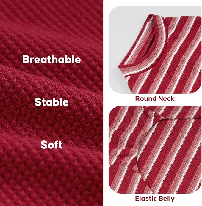 KYEESE 2Pack Waffle Dog Shirt for Small Dogs Striped Dog Sweater Tank Top | Cozy Warmth, Lightweight & Breathable, Gentle on Sensitive Skin, Stretchy & Free to Move, Comfortable Daily Wear