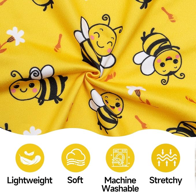XPUDAC Dog Pajamas for Small Medium Dogs, Cute Puppy Clothes with Bee Print, Soft Breathable Dog Pjs Onesie with Adjustable Drawstring for Summer Holiday, S
