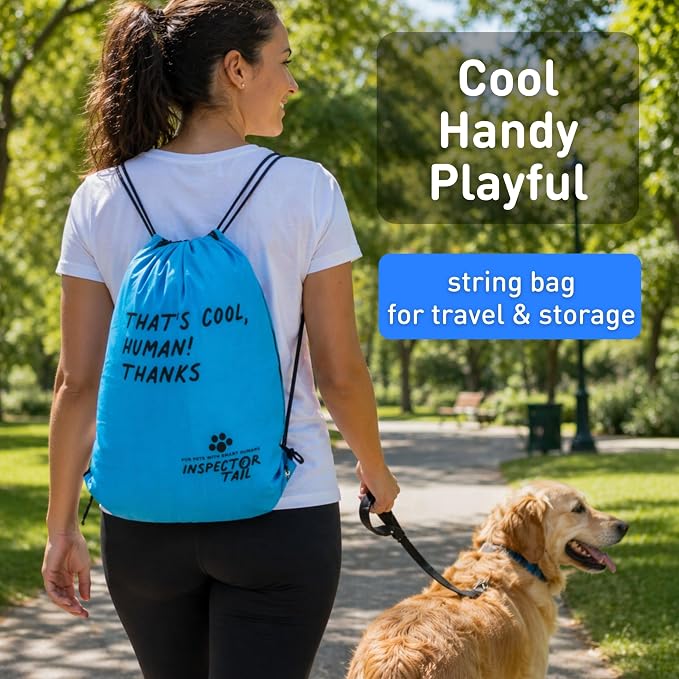 INSPECTOR TAIL Dog Cooling Mat, Indoor & Outdoor, Medium Self Cooling Pad | No Freeze Needed, Breathable, Washable, Portable Cooling Mat for Dogs with Travel Bag, Fits Car, Crate, Floor & Bed, 28"x22"