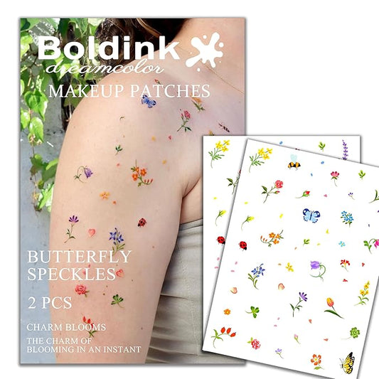 2pcs Makeup Patches,Face Makeup Patches,Beauty Face Makeup,Butterfly Patches,Waterproof Flower Patches,Temporary Facial Butterfly Patches For Women.