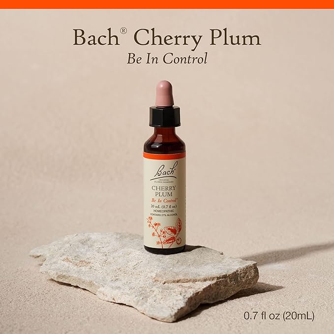 Bach Original Flower Remedies, Cherry Plum - Be in Control - Natural Homeopathic Flower Essence for Emotional Balance - Vegan, Gluten Free, Sugar Free - 20mL Dropper