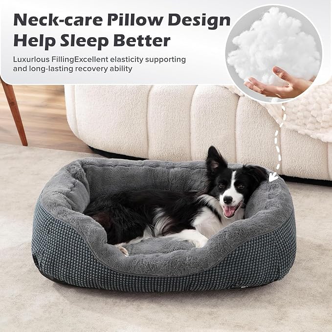 Large Dog Beds Large Sized Dog, Washable Orthopedic Warming Soft Sleeping Durable with Anti-Slip Bottom