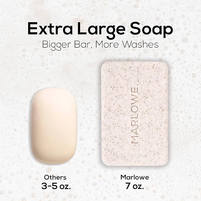 MARLOWE. No. 102 Body Scrub Soap 7 oz, Cedarwood & Sea Salt, Exfoliating Soap Bar with Shea Butter, Olive Oil & Green Tea Extracts, Cleanses, Smooths & Revitalizes Skin, Fresh & Zesty Scent