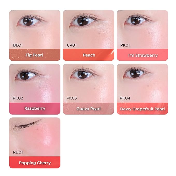 A'PIEU Juicy-Pang Water Blusher [PK03] – Fruity Liquid Blush for Cheeks, Buildable & Blendable Color, Hydrating Dewy Finish with Fruit Extract Blend & Rose Flower Water, 0.31 fl oz