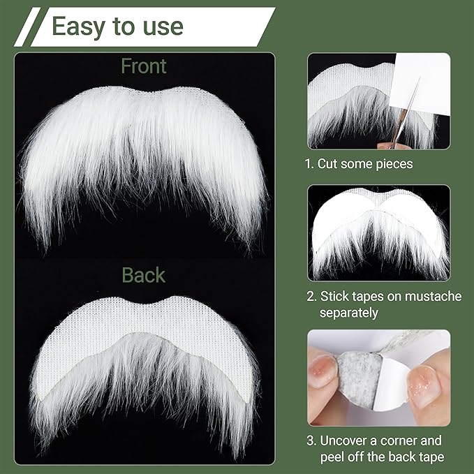 Self Adhesive Fake Mustache False Facial Hair Stick On Cosplay Mustache Halloween Party