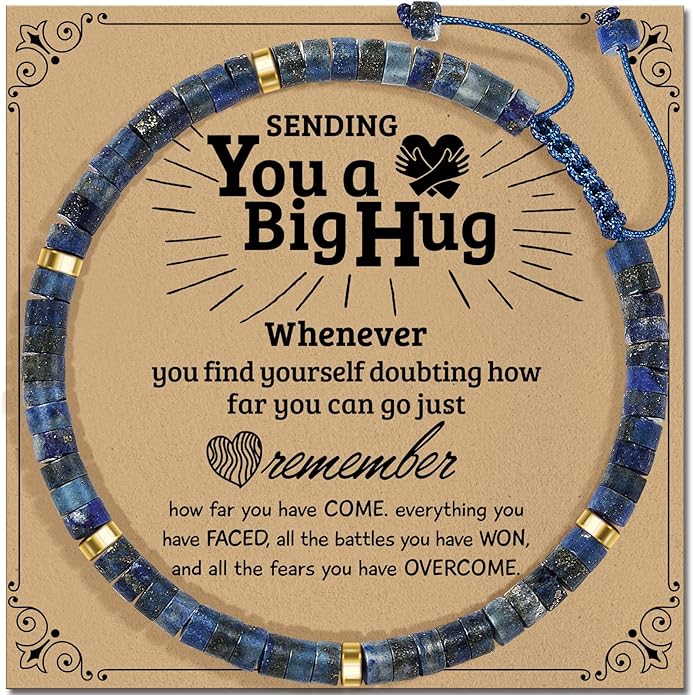 Inspirational Gifts Bracelets for Women: Valentines Mothers Day Birthday Gifts for Women Friends Sister Mom - Healing Natural Stone Beads Bracelets Thinking of you Get Well Soon Gift for Women