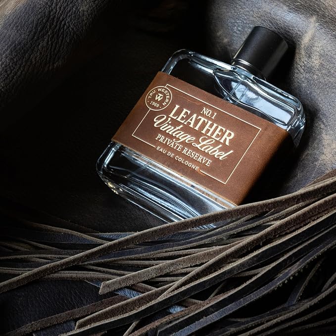 Tru Western Leather No. 1 Men’s Cologne Spray, Private Reserve, Small Batch, Clementine, Cedarwood & Sun‑Aged Leather Notes, 3.4 fl oz (100 ml)