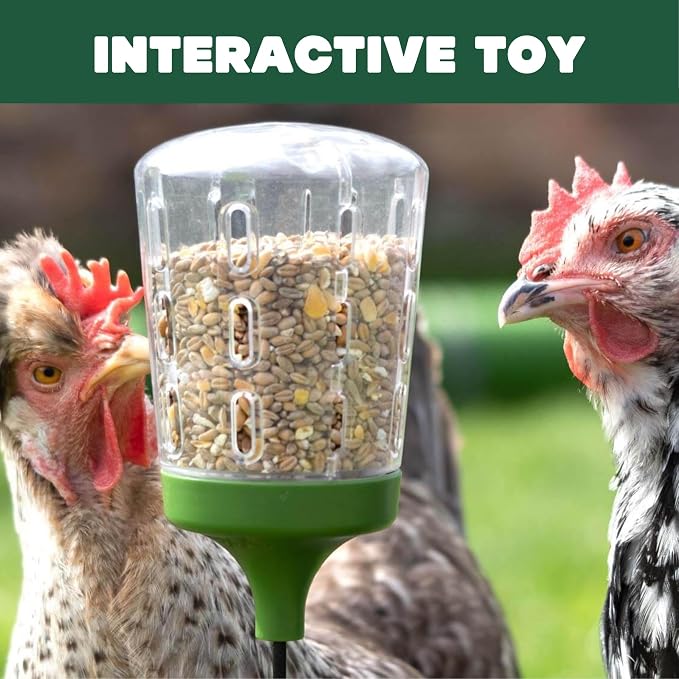 Omlet Poppy Chicken Peck Toy | Interactive Foraging & Pecking Enrichment Toy for Hens | Slow-Feed Treat Dispenser | Reduces Boredom & Feather Pecking | 300g Feed Capacity | 2 Designs