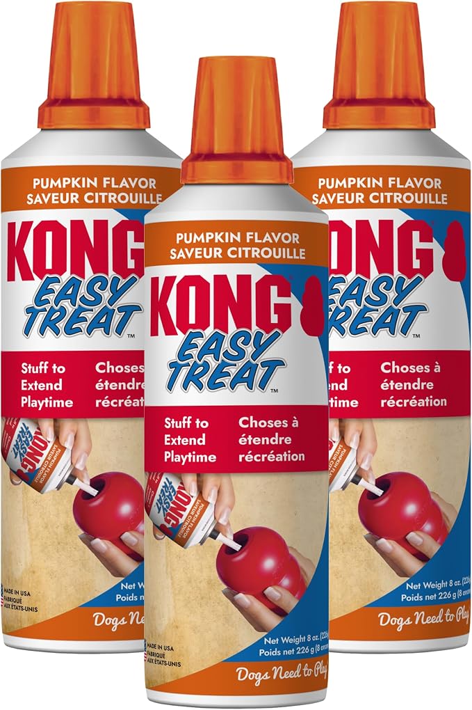 KONG Easy Treat Pumpkin Dog Paste 3-Pack – Mess-Free Stuffing Treat