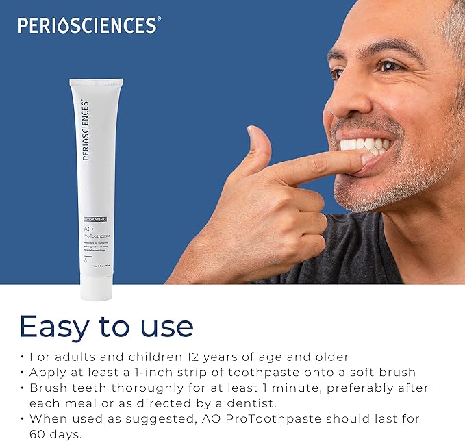 PerioSciences AO ProToothpaste Hydrating with Nano Hydroxyapatite 3 fl oz / 90ml - Pack of 2