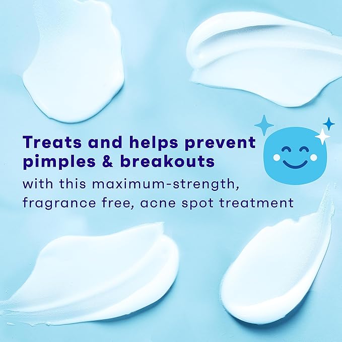Clean & Clear Persa-Gel 10 Oil-Free Acne Spot Treatment with Maximum Strength 10% Benzoyl Peroxide, Topical Pimple Cream Visibly Reduces Acne in One Day, Fragrance-Free, 1 fl. oz