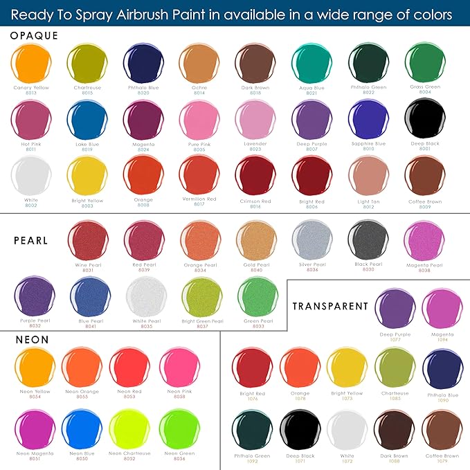 U.S. Art Supply Opaque Vermillion Red Acrylic Special Effects Airbrush Paint - 8oz Ready to Spray Air Brush Paint for Nails, Models, Fabric - Water-Based Air Brush Painting