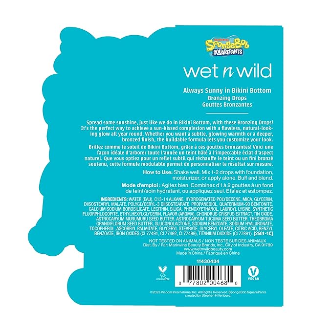 wet n wild Spongebob Bronzing Drops - Always Sunny In Bikini Bottom