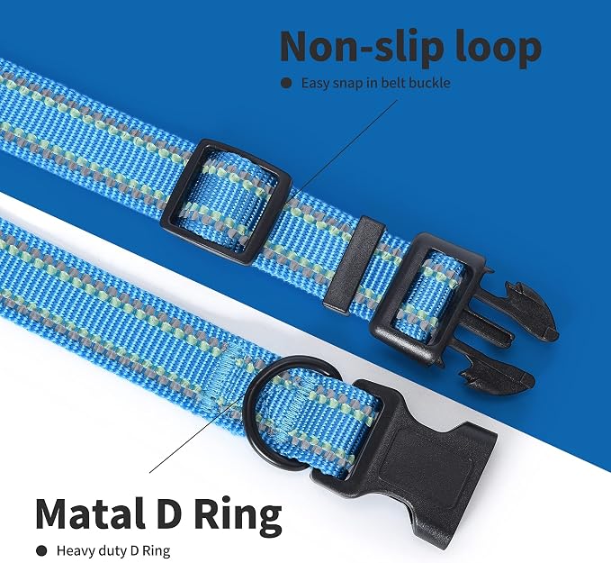 Mile High Life Reflective Dog Collar, Adjustable Lightweight Quick Release