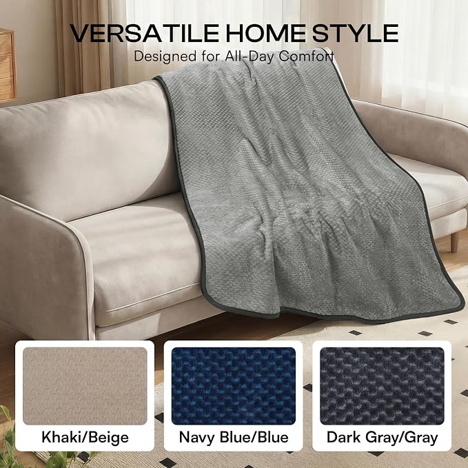 Luciphia Waterproof Blanket for Dog, Washable Reversible Fleece Pet Throw | Durable protector for bed, couch, crate, and furniture; leakproof and calming for dogs, cats, puppies Gray S(40''x28'')