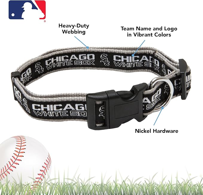 Pets First MLB DOG COLLAR. - 29 Baseball Teams available in 4 Sizes. Heavy-Duty, Strong & Durable Pet Collar. - MLB Licensed PET COLLAR. (WSX-3036-MD)
