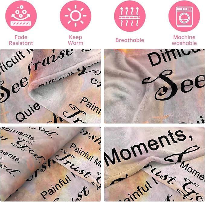 Christian Faith Inspirational Soft Throw Blanket - Religious and Spiritual Gift for Women/Men, Adults/Kids - Personalized 40"x60"