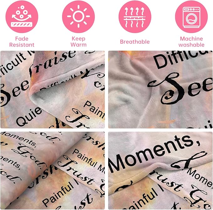 COMFAR Christian Gifts for Women Faith, Inspirational/Religious/Spiritual Gifts for Adults, Soft Throw Blankets for Women/Men, Personalized Blankets for Adults 50"x 60"
