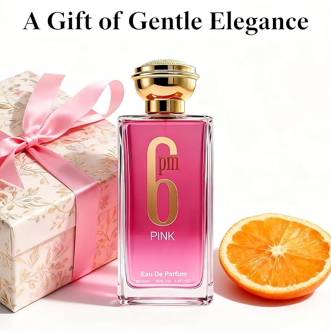 A CENTER 6pm Pink Women's Cologne-Style Perfume | 100ml Soft Floral Eau de Parfum | Gentle Musk & Woody Scent Gift for Her