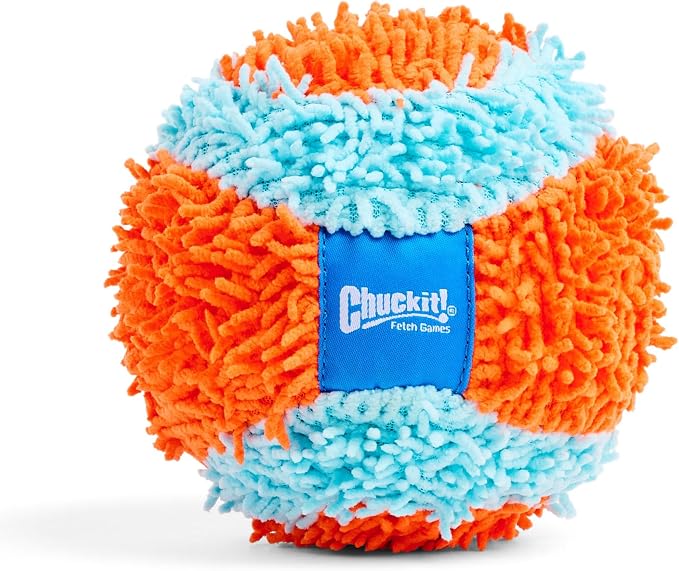 Chuckit! Indoor Fetch Ball Dog Toy, 4.75in, Orange and Blue