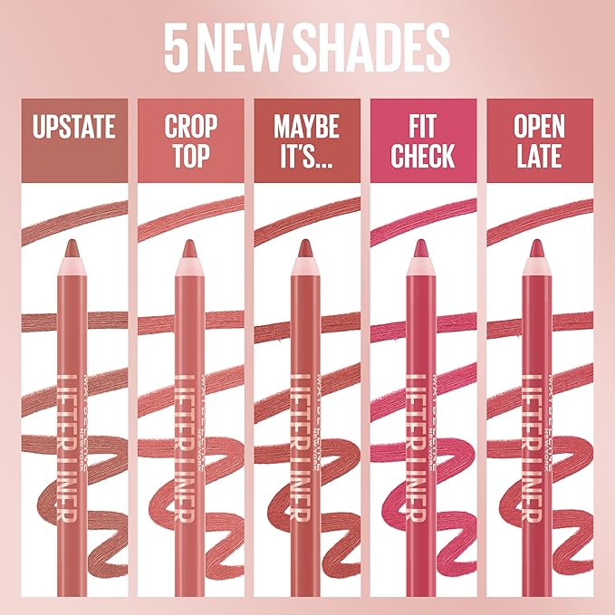 MAYBELLINE Lifter Liner Lip Liner Makeup, Lip Pencil with Hyaluronic Acid For A Fuller, Lifted Make Up Look, Crop Top, 1 Count