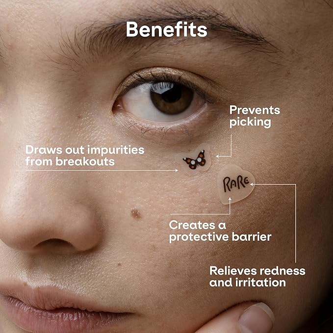 Cute Pimple Patches for Face - Tattoo Style Hydrocolloid Acne Patches (Confidence Patch) with Star Designs (66 Cute Patches) - Vegan & Cruelty-Free