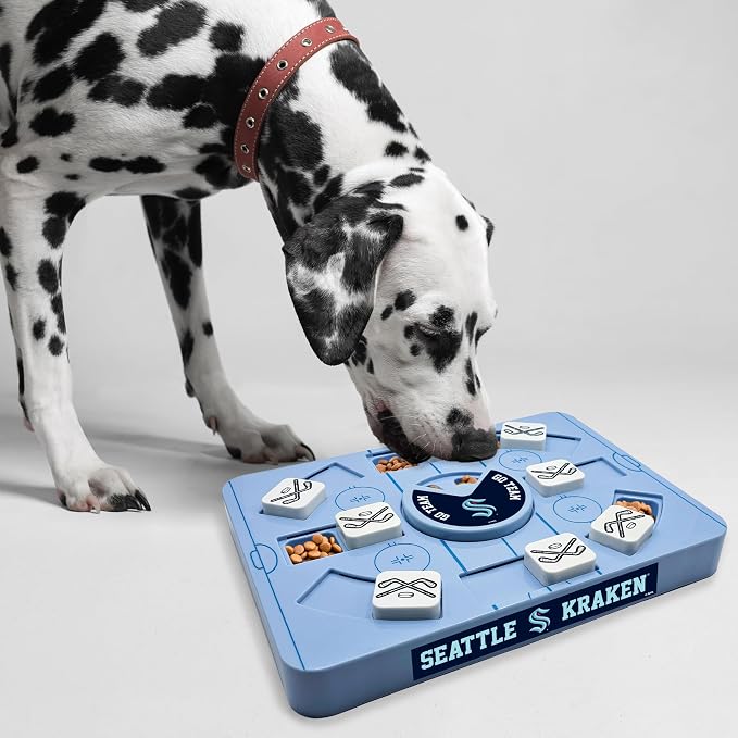 Pets First NHL Seattle Kraken Large Puzzle Toy, New Size, Interactive Dog Treat & Slow Feeding Toy