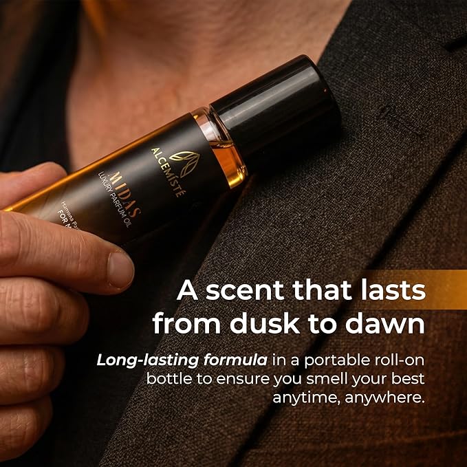 Concentrated Pheromone Cologne For Men (0.34 oz) - Oil Based Perfume For Men With Pheromones - Rollerball Men's Cologne - Travel Size, All-Day, Long-Lasting Formula - Amber, Wood and Musk Scent