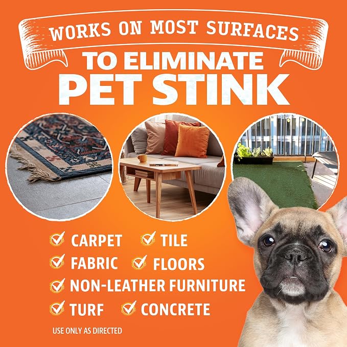 Angry Orange Pet Odor Eliminator for Dog and Cat Urine, Carpet Stains, and Strong Smells – Orange Rush Scent Cleaner – 1 Gallon