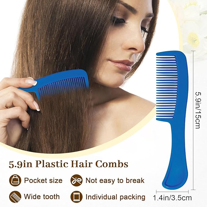 20 pcs Combs In Bulk Individually Wrapped, 4 color Pocket Hair Combs Set for Women, Men and Kids, Colorful Travel Comb Bulk for Airbnb Homeless Hotel Shelter Home Charity