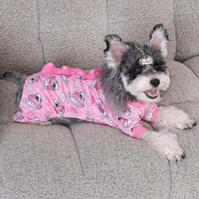CuteBone Dinosaur Costume Dog Pajamas, Stretchy Spandex Crystal Velvet Sleepwear Coat for Small Dogs, Soft & Warm Pet Outfit Clothes for Cold Weather, Cozy Pullover Design COSP09M